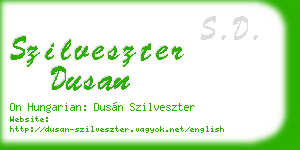 szilveszter dusan business card